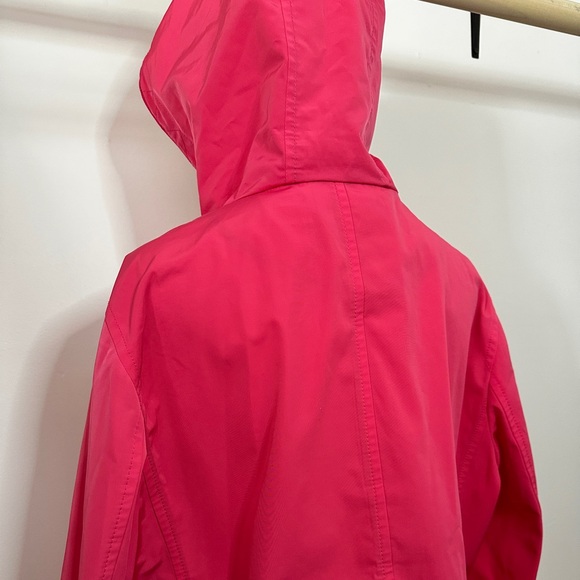 Talbots Coated Canvas Rain Anorak XL Pink Jacket Coat Hooded - Picture 10 of 16